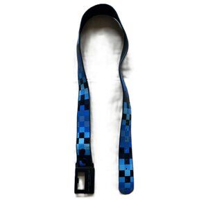 Matix Belt Men's One Size Color Black & Blue Checkered Pattern Faux Leather